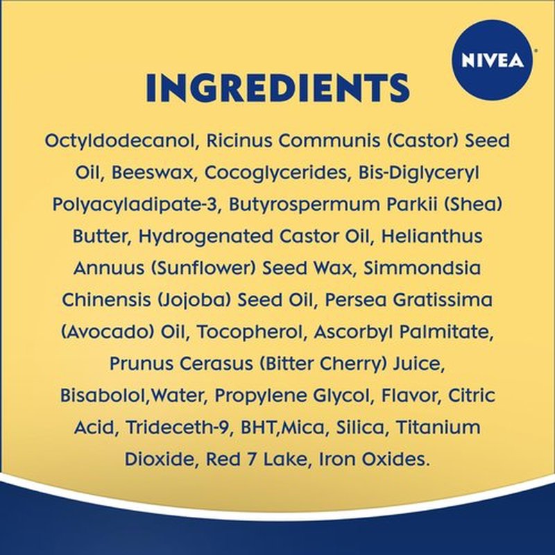 NIVEA Cherry Lip Care - Tinted Red for Beautiful, Moisturized Lips - .17 oz. Stick (Pack of 6)