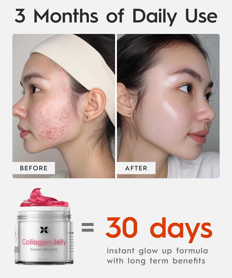 REVO Collagen Jelly - Korean Anti-Aging Plumping Formula with Hydrolyzed Collagen & Vitamin C | 3.52 Fl Oz for Glass Glow Skin