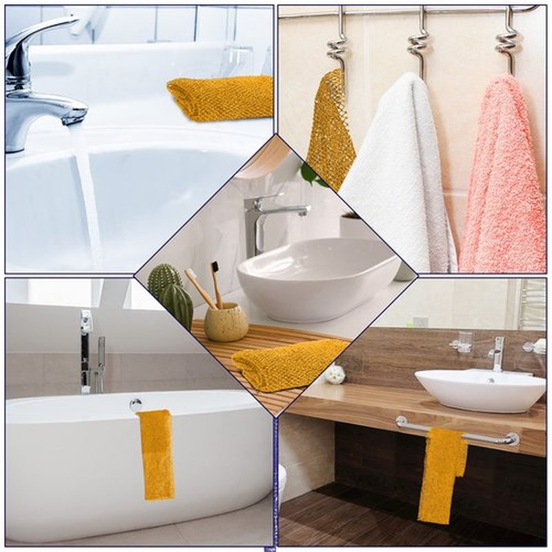 Geiserailie African Long Bathing Net Sponge Long Net Shower Body Scrubber Back Scrubber Skin Smoother Net Bathing Sponge for Daily Use or Stocking Stuffer (Yellow)