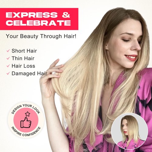 NTYNTY Hair Extensions, 4PCS 18" Clip in Hair Extensions Layered Cut Natural Lightweight Hairpieces with Thinner Softer Invisible Weft for Women - Ash Brown with Highlights