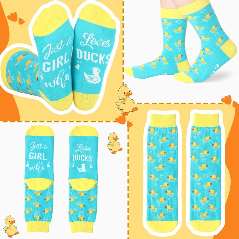 Skylety Duck Gifts Set - 16oz Glass Cup with Lid & Straw | Cute Makeup Bag for Duck Lovers