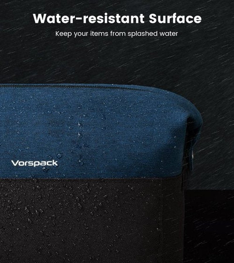 Vorspack Travel Toiletry Bag for Men - Lightweight Mens Toiletry Travel Bag Water Resistant Dopp Kit Shaving Bag for Skincare Toiletries Bathroom Gifts - Navy Blue