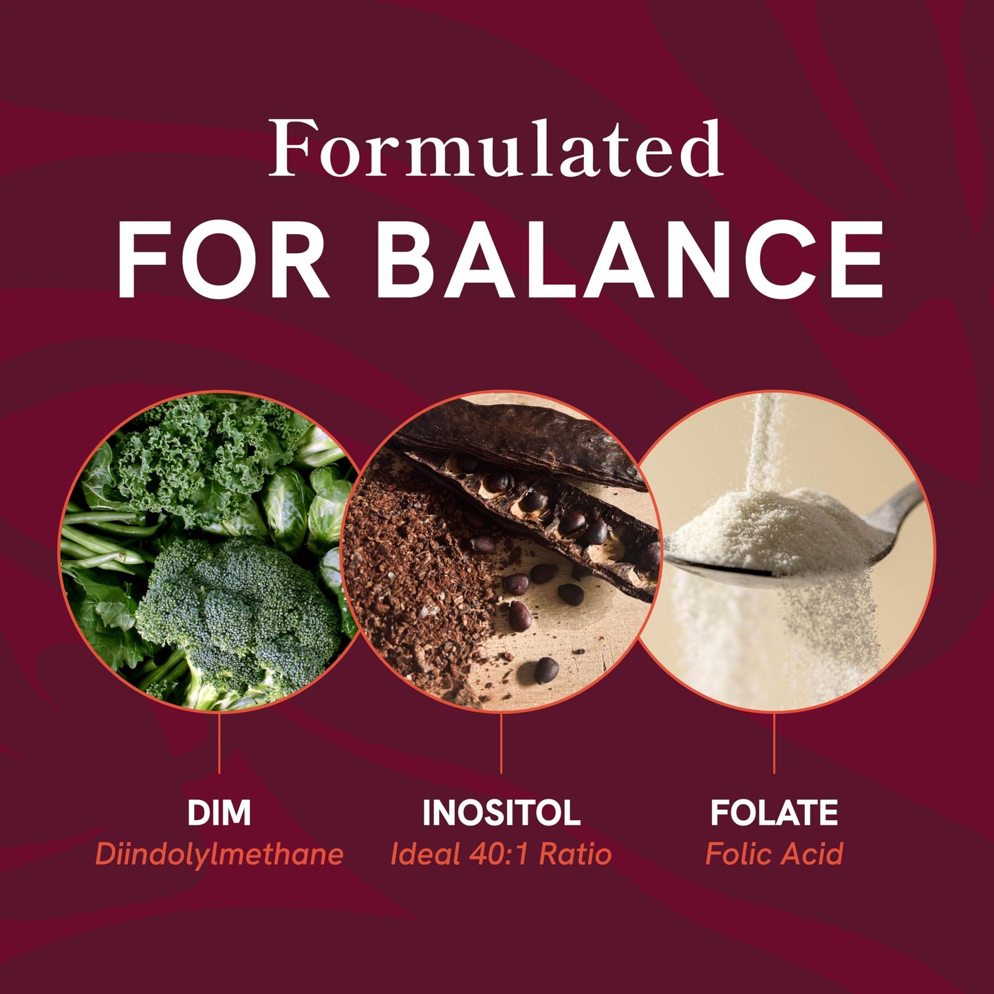 Ovarian Support for Hormone Balance for Women | Healthy Ovulation, Menstrual Cycle & Reproductive Health Support | DIM Supplement with Myo-Inositol & D-Chiro Inositol & Folate Complex | 30 Day Supply