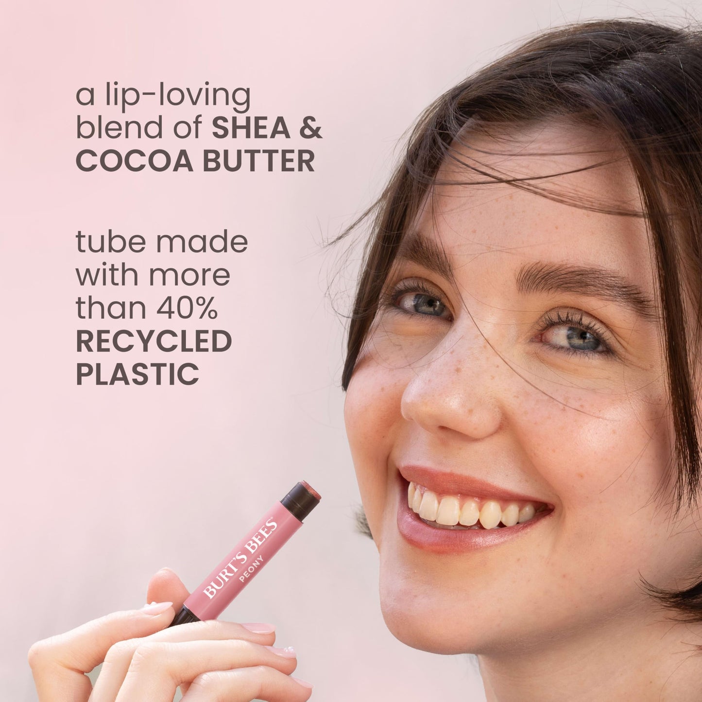 Burt's Bees Shimmer Lip Tint Stocking Stuffers Set, Tinted Lip Balm Stick, Moisturizing for All Day Hydration with Natural Glowy Pigmented Finish & Buildable Color, Rhubarb (1-Pack)