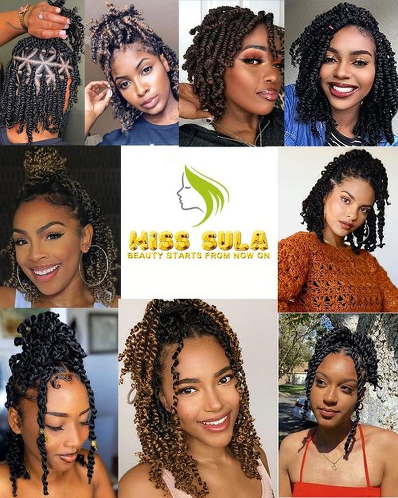 Miss Sula Passion Twist Hair-Pre-twisted Passion Twists,Pre-Looped Crochet Braids Made Of Bohemian Hair Synthetic Braiding Hair Extensions (6 Inch(Pack of 8), 4#)