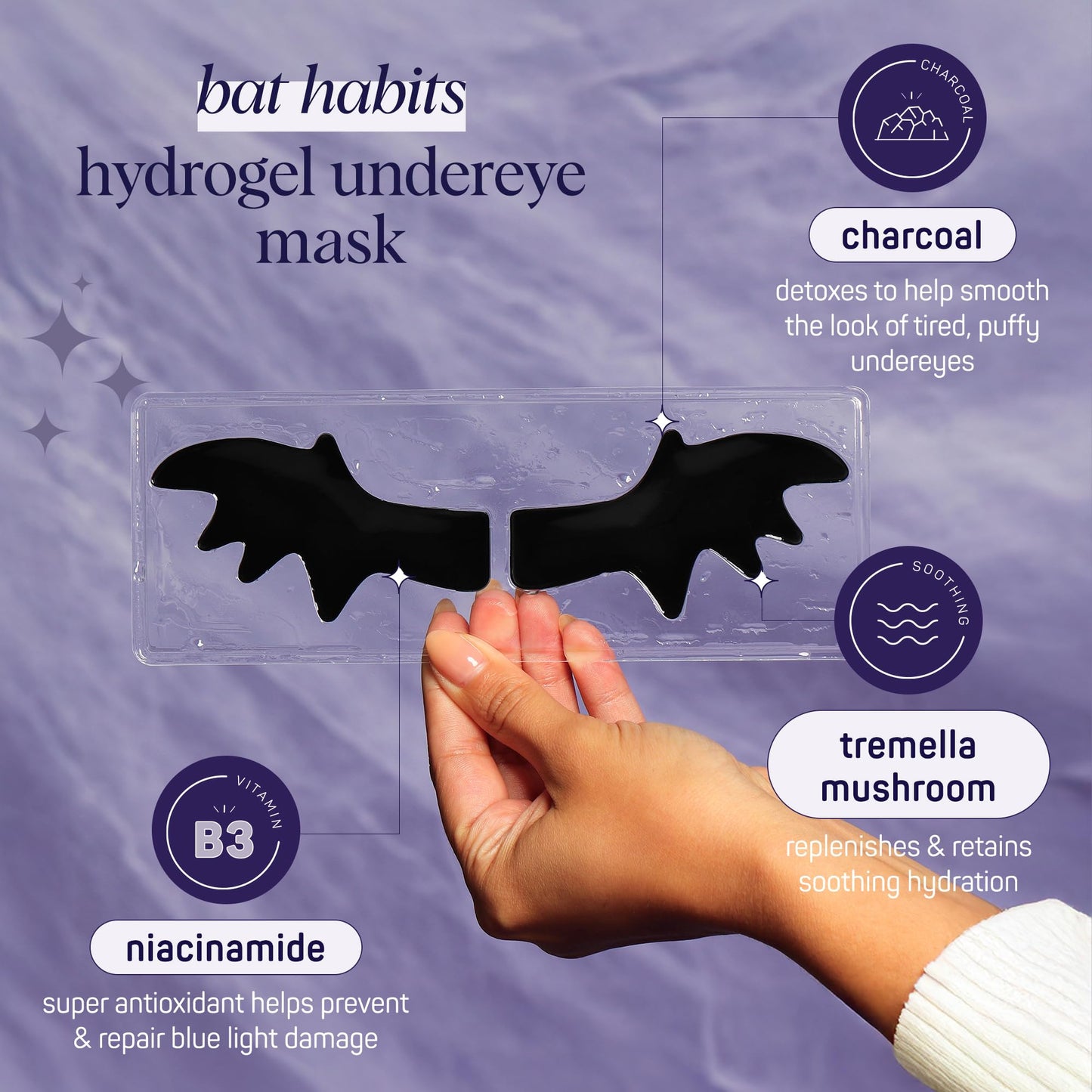 SpaLife Beauty Halloween Hydrogel Under Eye Patches | Eye Patches for Dark Circles | Halloween Gifts for Women | Cooling Undereye Patches for Puffy Eyes with Niacinamide, Charcoal & Tremella | 8 Pairs