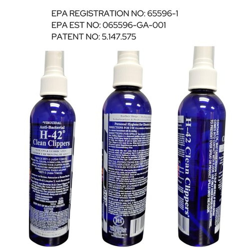 H-42 Clean Clippers Blade Cleaner with Brush - 8oz Bottle