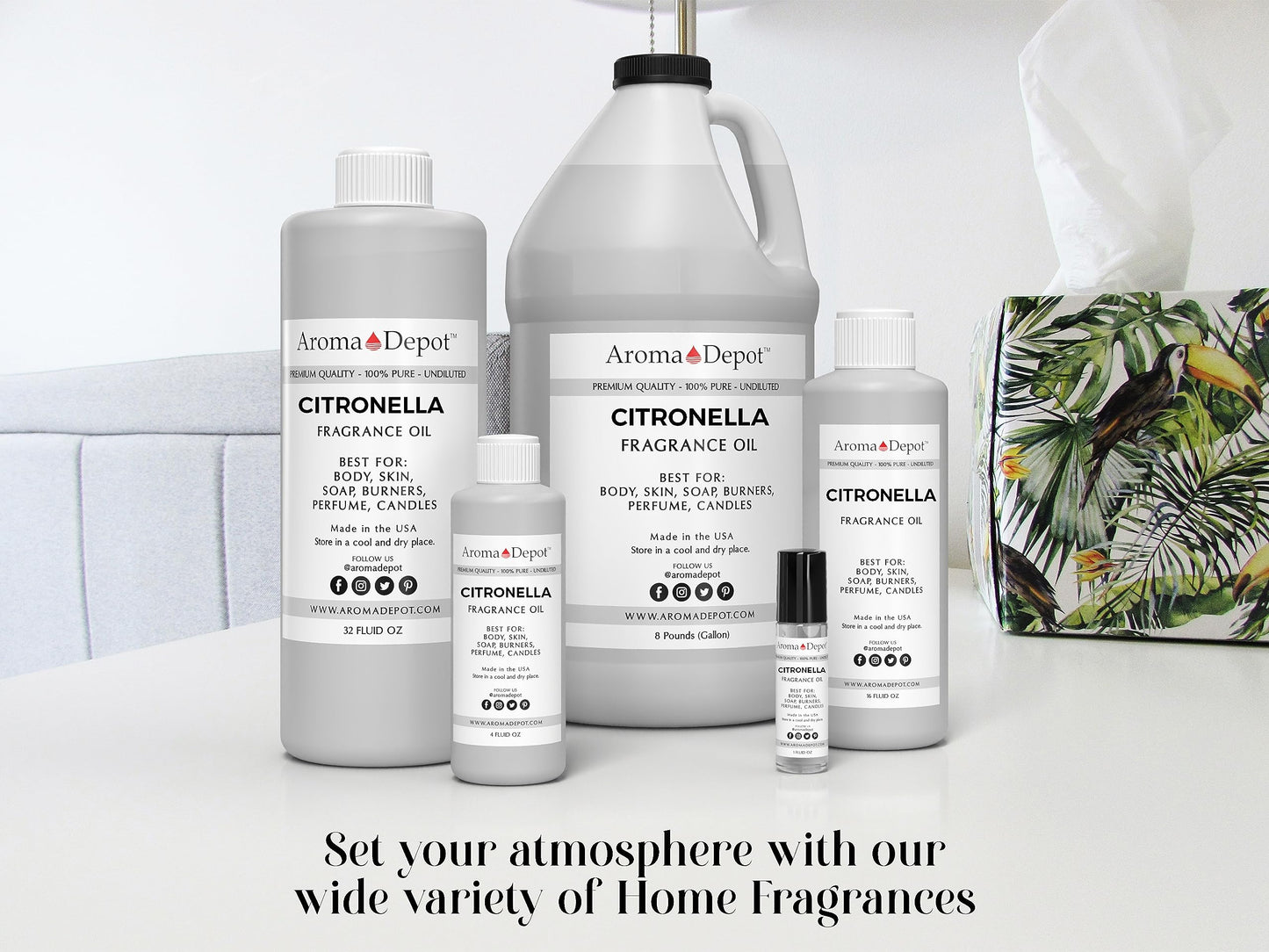 Citronella 8 oz. Fragrance Oil I Perfume I Skin Oil I Scented Oil. DIY Projects Such as Candles, Bath Bombs, Body Butters, Creams & Lotions. Few Drops in The Diffuser, Burners, or Warmers.