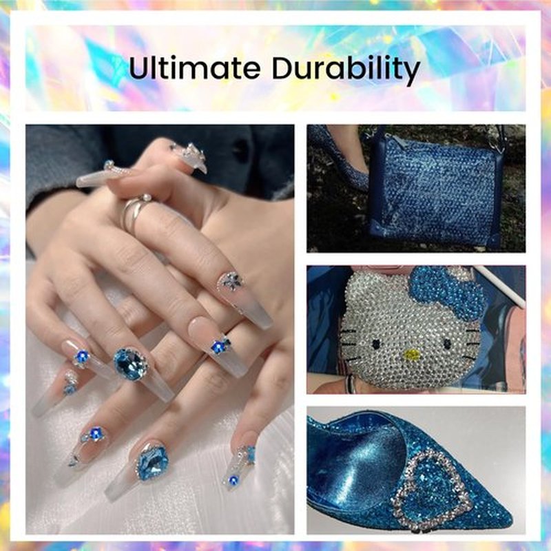 Rhinestones Crystals Rhinestones for Crafts Nail Rhinestones Glass Flatback Nail Gems and Rhinestones for Nails Art Makeup Bags Shoes Decoration DIY(SS8,1440pcs,Sapphire AB)