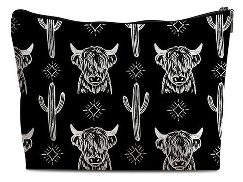 Lacosu Western Makeup Bag,Western Gifts For Women,Cow Makeup Bag,Cowgirl Stuff,Western Stuff For Women,Western Gifts,Cowgirl Gifts(Leather COW K)