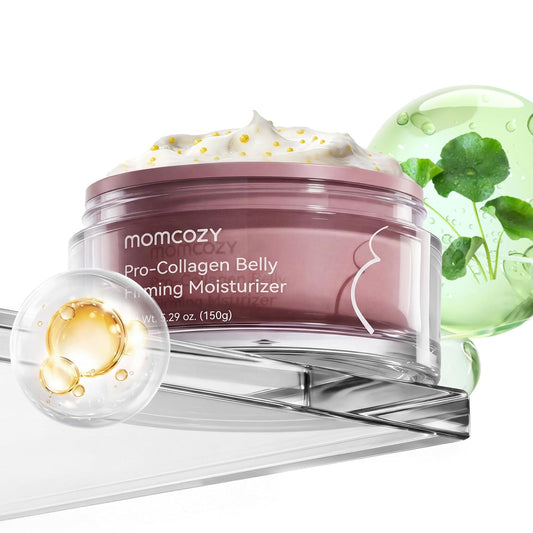 Momcozy Stretch Mark Cream - EWG Verified Pregnancy Moisturizer with 4x Peptides & Centella Oil | 5.29 oz (150g)