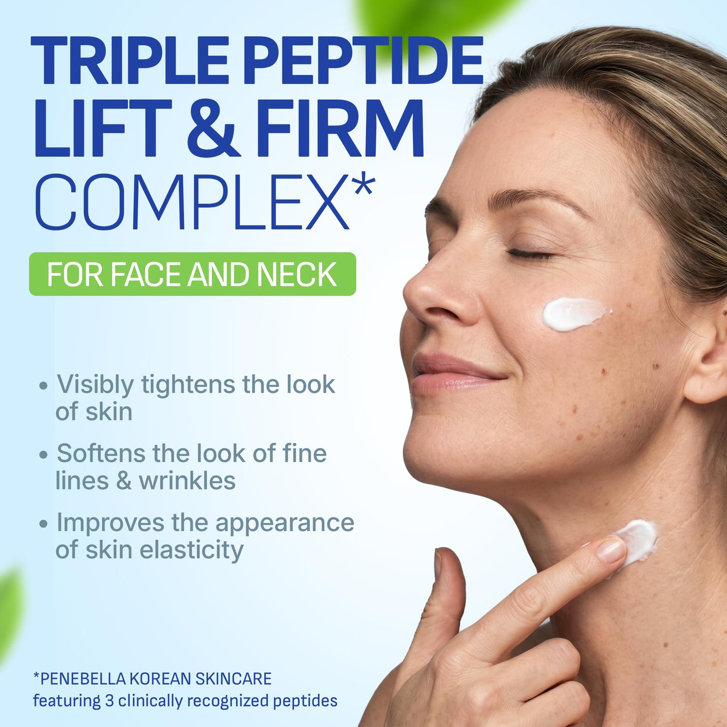 Korean Face & Neck Cream – Lift Peptide Complex – 7% Collagen + 2% Hyaluronic Acid Hydrating & Smoothing Moisturizer – Vitamin C & E Anti-Aging Tightening & Firming Treatment for All Skin Types