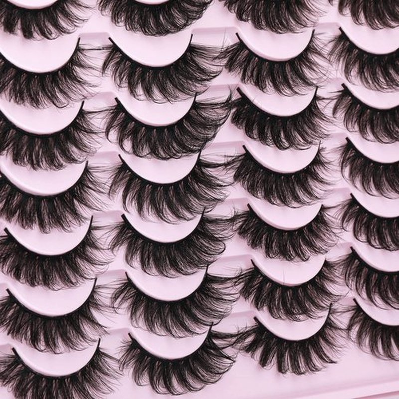 Mink Lashes Fluffy Russian Mink Lashes Extension 17mm Wispy False Eyelashes 6D D Curl Russian Strip Lashes Pack by Kiromiro