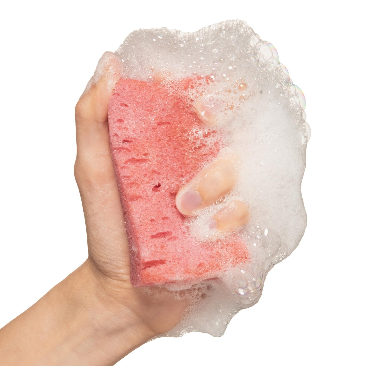Bulgarian Rose Exfoliating Soap Sponge with Natural Rose Oil, Cleansing Soap Bar and a Gentle Exfoliating Sponge in One