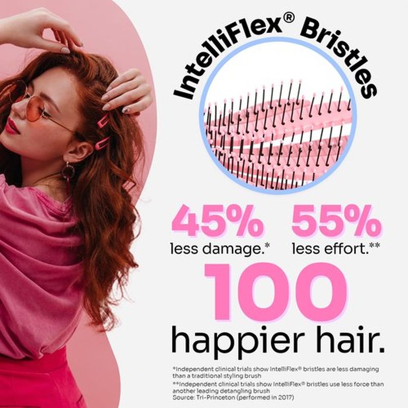 Wet Brush Pale Pink Detangling Brush - Ultra-Soft IntelliFlex Bristles for Effortless Detangling and Smooth Brushing