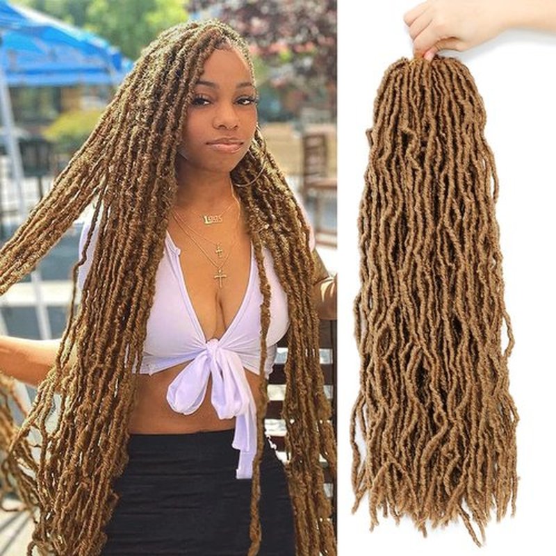 Faux Locs Crochet Hair 36 Inch 6 Packs Soft Locs Crochet Hair for Black Women New Crochet Braids Locs for Butterfly Locs Pre Looped Curly Wavy Braiding Hair Extensions (27#, 36 Inch)