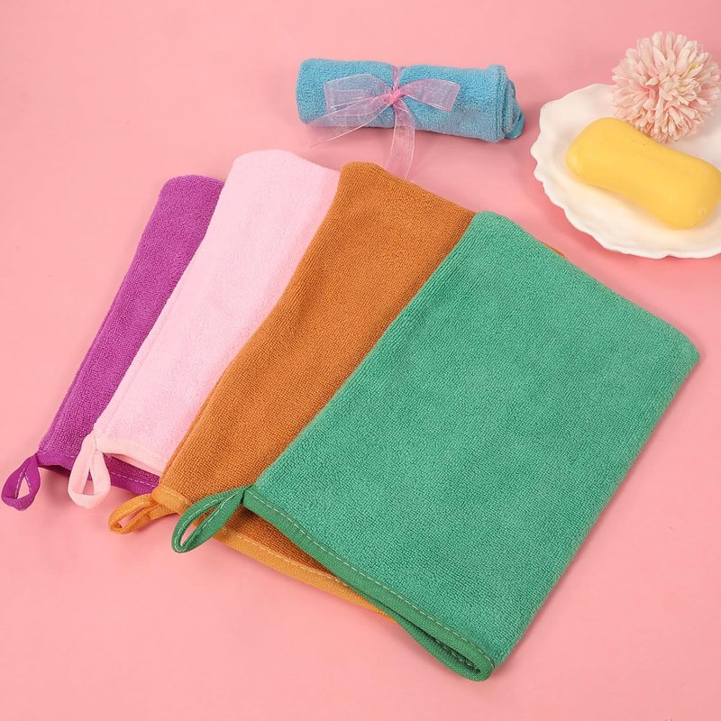PHOGARY Microfiber Face Cloths - 5 Pack Fast Drying & Super Absorbent | 6"x8" Lightweight Travel Wash Mitts