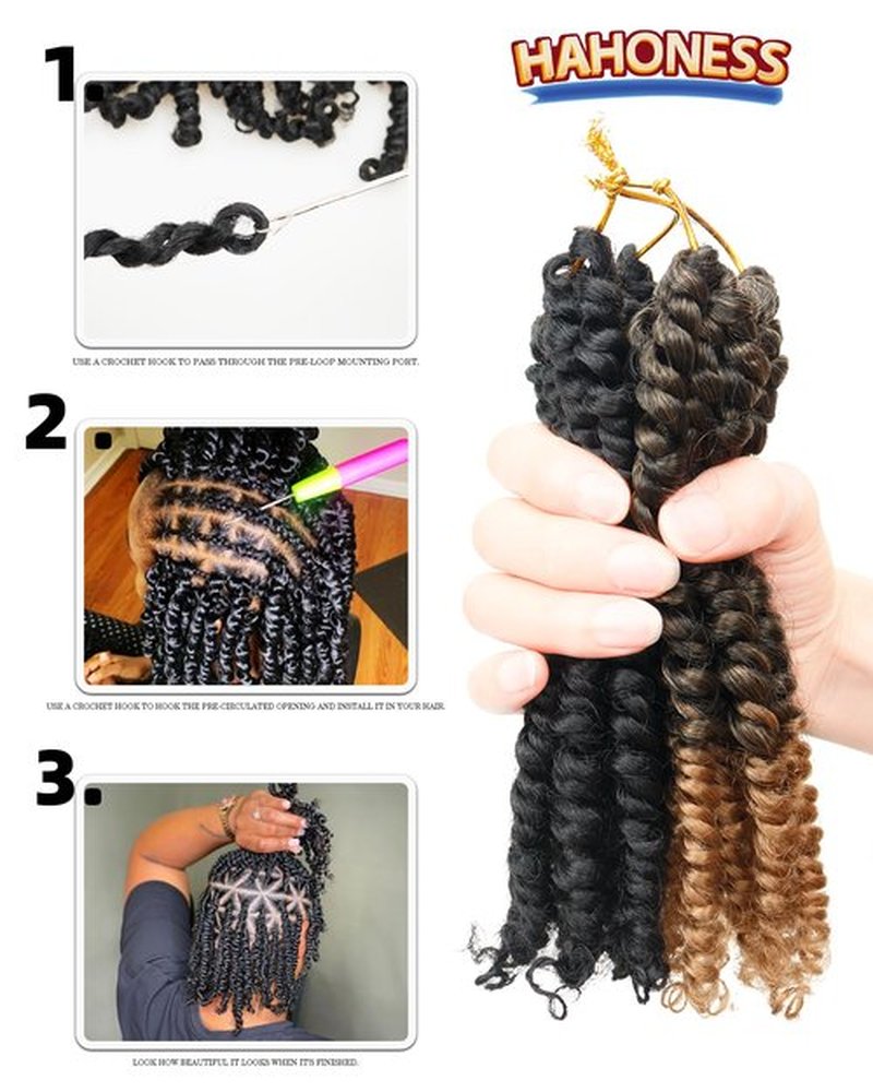 6 Inches 9 Packs Passion Twist Crochet Hair-Mixed Color Combo Pack(7 packs 1B+2 packs T1B/27),Pre-twisted Pre Looped Soft & Bouncy Synthetic Braided Hair For Black Women and Kids(6"-9 Packs,1B+T27)