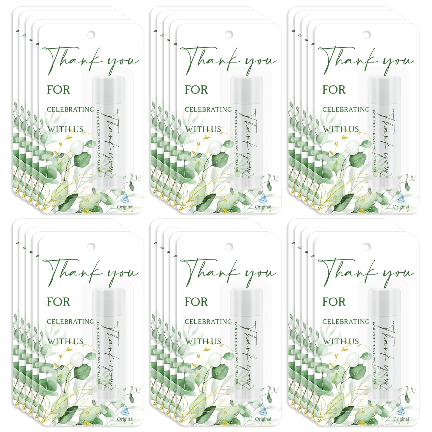 30 Pack Wedding Thank You Gifts Moisturizing Lip Balms in Bulk Bridal Baby Shower Return Gifts Sage Green Eucalyptus Leaf Theme Birthday Party Favors Games Prizes Guests Gifts