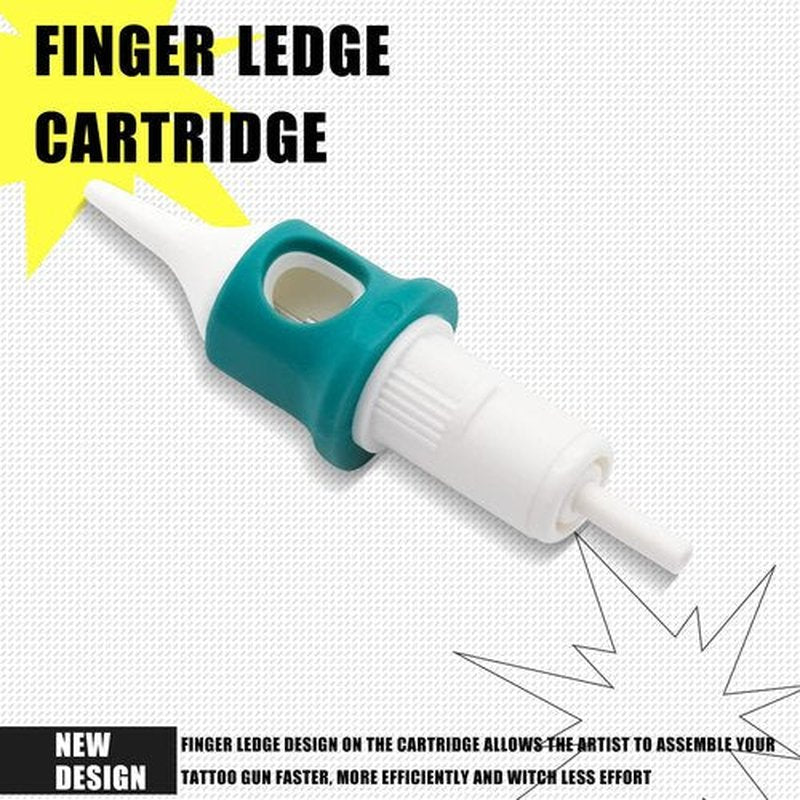 MO MOLONG Tattoo Cartridge Needles 20Pcs Professional MO Cartridges Membrane Tattoo Cartridges with Finger Ledge Round Shader 9 Diameter 0.35mm (1209RS)