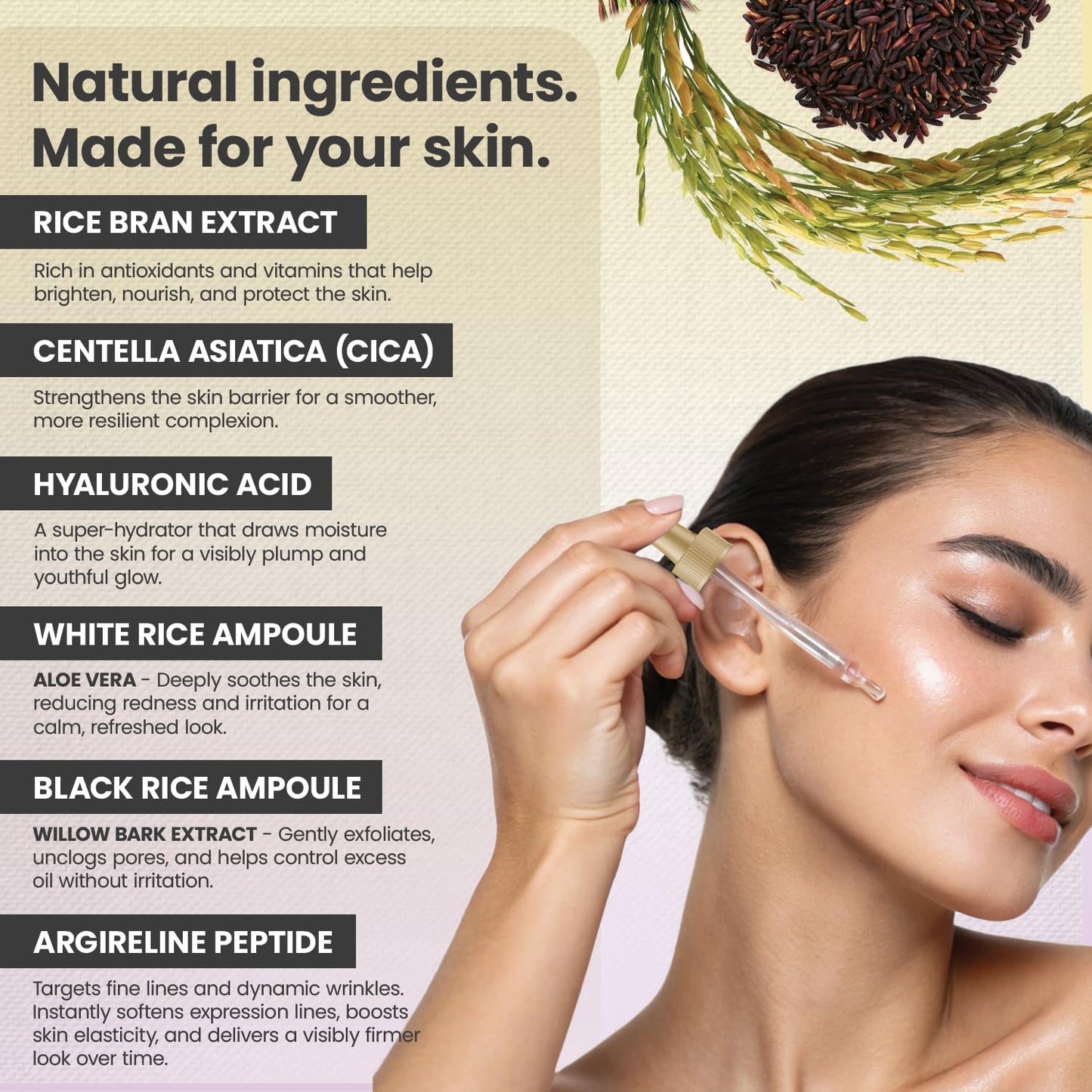 Peel Shot Glow Rice Ampoule Duo, Black & White Rice Exfoliant for Face
