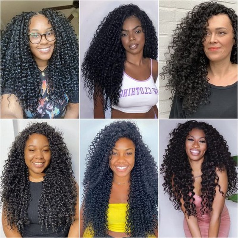 18inch Synthetic Deep Twist Crochet hair Bohemian Crochet Braids Natural Black Deep Wave Braiding hair Extensions (5Packs,1B)