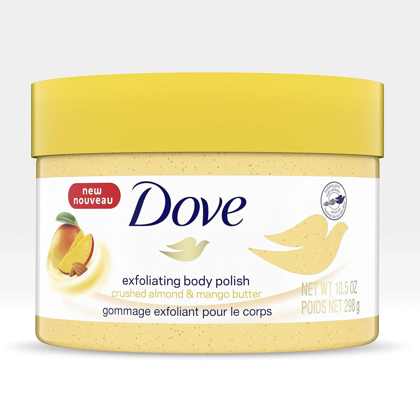 Dove Exfoliating Body Polish Scrub with Almond & Mango Butter - 10.5 oz (4 Count) for Dry Skin