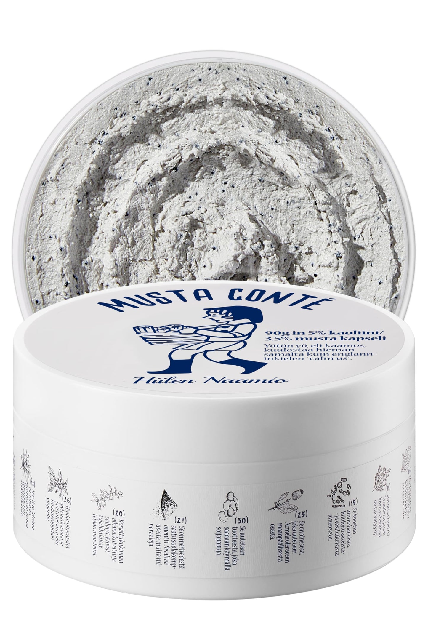 Torhop Musta Conte Mask - 1 Minute Pore Mask w/Charcoal Capsules, Finnish Birch Sap, Norwegian Cloudberry Extract & BHA - Whipped Clay Face Mask Skin Care to Refresh, Clarify & Smooth Skin (2.1 oz)