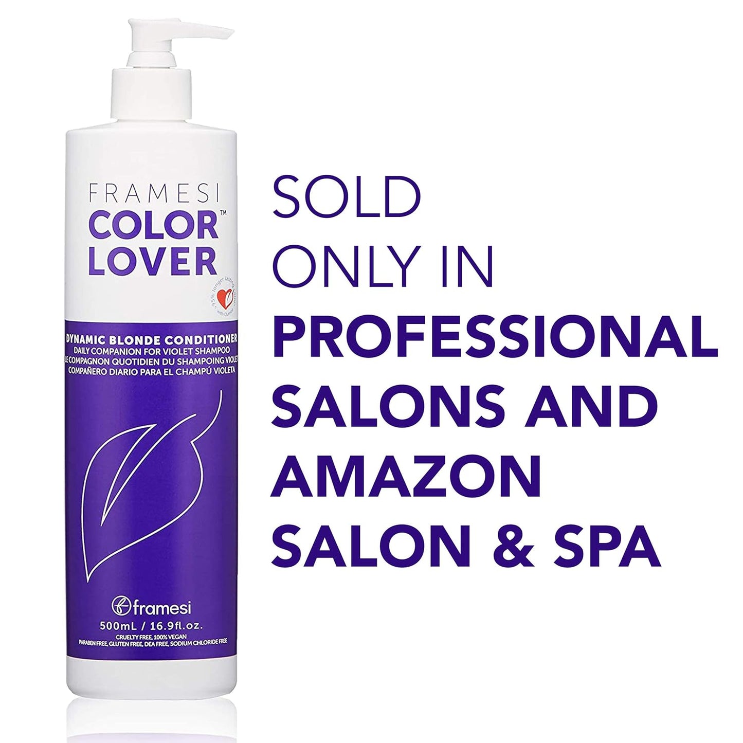 Framesi Color Lover Dynamic Blonde Conditioner, Purple Conditioner, Sulfate Free Conditioner, Color Treated Hair