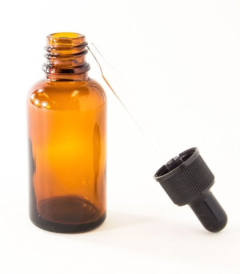 Nelipo 1oz Amber Glass Bottles for Essential Oils with Glass Eye Dropper - Pack of 6