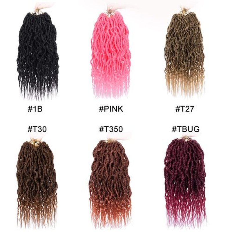 ZRQ Faux Locs Crochet Hair 16 Inch 7Packs Soft Locs Crochet Braids Hair for Women Pre-Looped Goddess Locs Crochet Hair With Curly Ends Synthetic Braiding Hair Extensions (16",1B#)