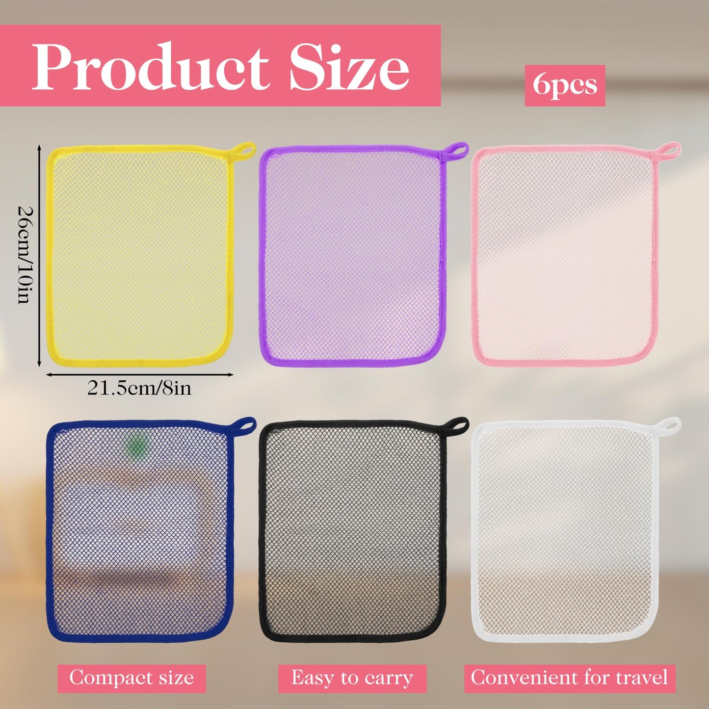 Thinp 6 Pcs Exfoliating Washcloths for Body, Double Sided Shower Wash Cloth Exfoliating Face Cloth for Deep Cleaning Face Body Wash Cloths for Shower Men Women (6 Colors)