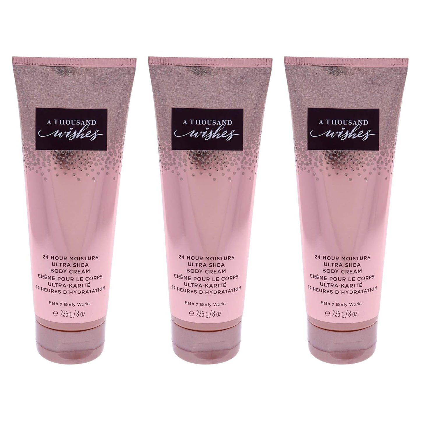 A Thousand Wishes Ultra Shea Body Cream by Bath and Body Works for Women - 8 oz Body Cream - Pack of 3