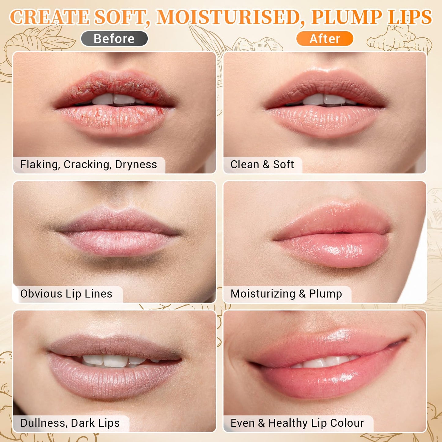 Turmeric Lemon Lip scrub & Turmeric Lip Balm with Brush Set 3PCS - Lips Scrubber Exfoliator for Dark Lips, Reduces Fine Lines Lip - Hydrating & Smooth Cracked, Dull, Dry