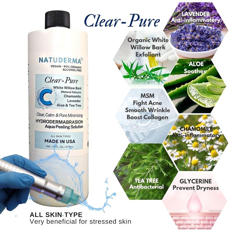 Hydrodermabrasion Solution - Aqua Peeling Serum for Wet Microdermabrasion | 3 x 16 oz Bottles