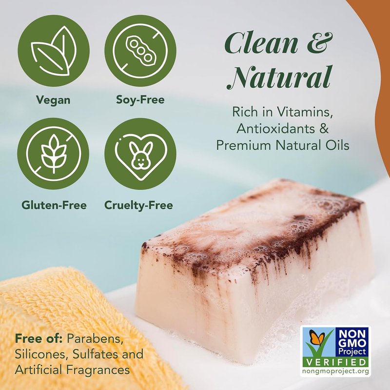 Handmade Vegan Soap Bar - Moisturizing Organic Bath Soaps for Women | Creamy Lather, 5 Oz, 2 Pack