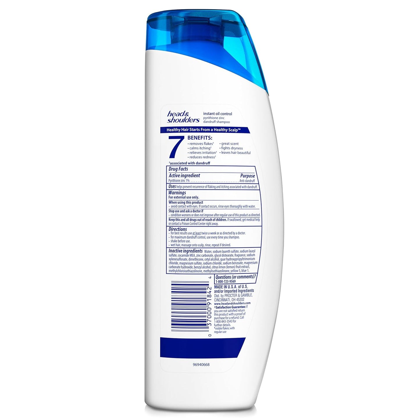 Head and Shoulders Instant Oil Control Dandruff Shampoo - 12.8 oz for Oily Scalps