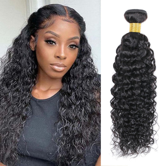 Viyaviya Brazilian Water Wave Human Hair 1 Bundles 18 Inch Wet and Wavy Human Hair Wavy Bundles 100% Unprocessed Brazilian Virgin Hair Curly Water Wave Bundles Hair Extensions Human Hair Bundles