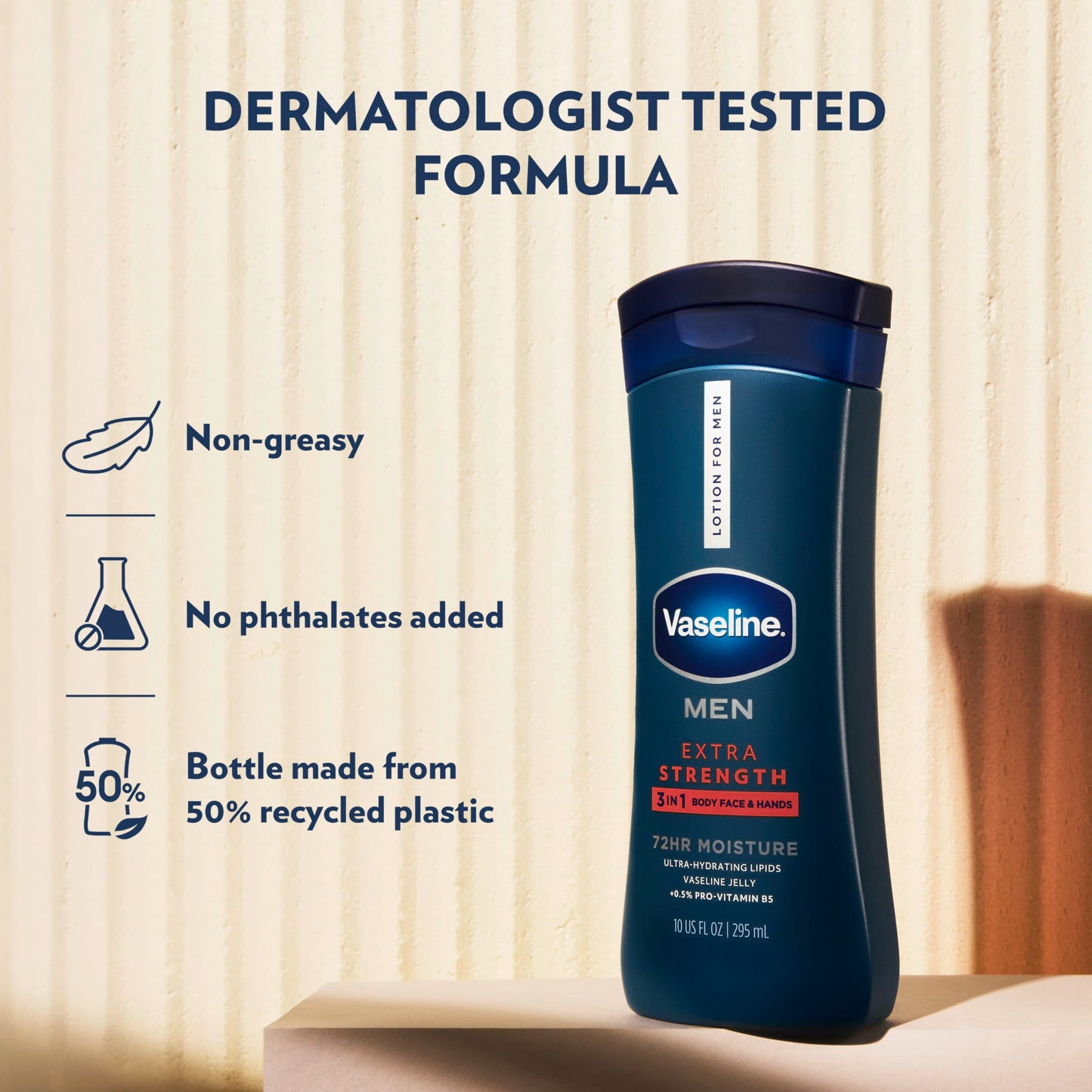 Vaseline Men Healing Moisture Hand and Body Lotion Extra Strength 10 oz