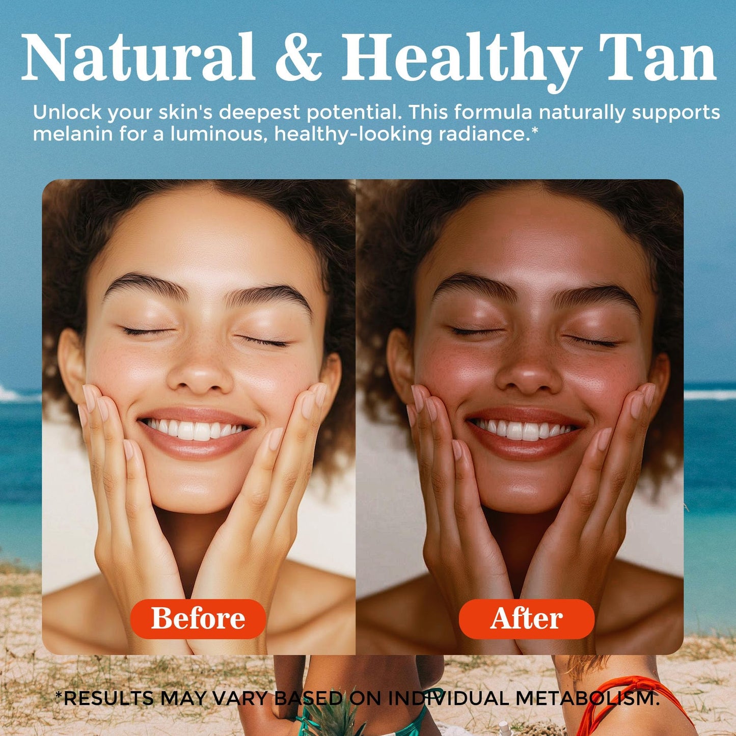 Tanning Drops to Drink, Sunless Tanning Drops for Face & Body, Bronzing & Glowing Skin Tone, Self Tanning for All Skin Types (50ML), Vegan, Sugar-Free