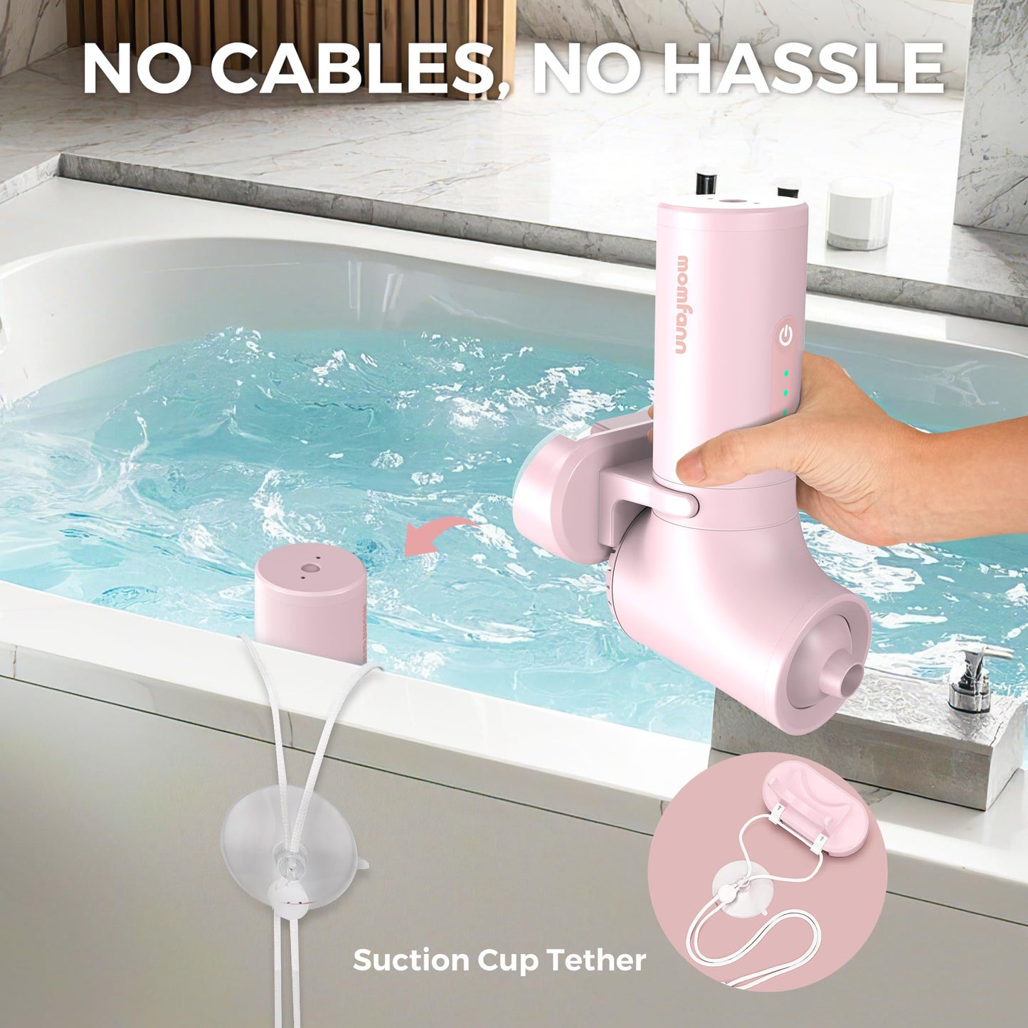 MOMFANN Bath Jet Spa, 2 Mode, Cordless Portable Bathtub for Home Spa Relax