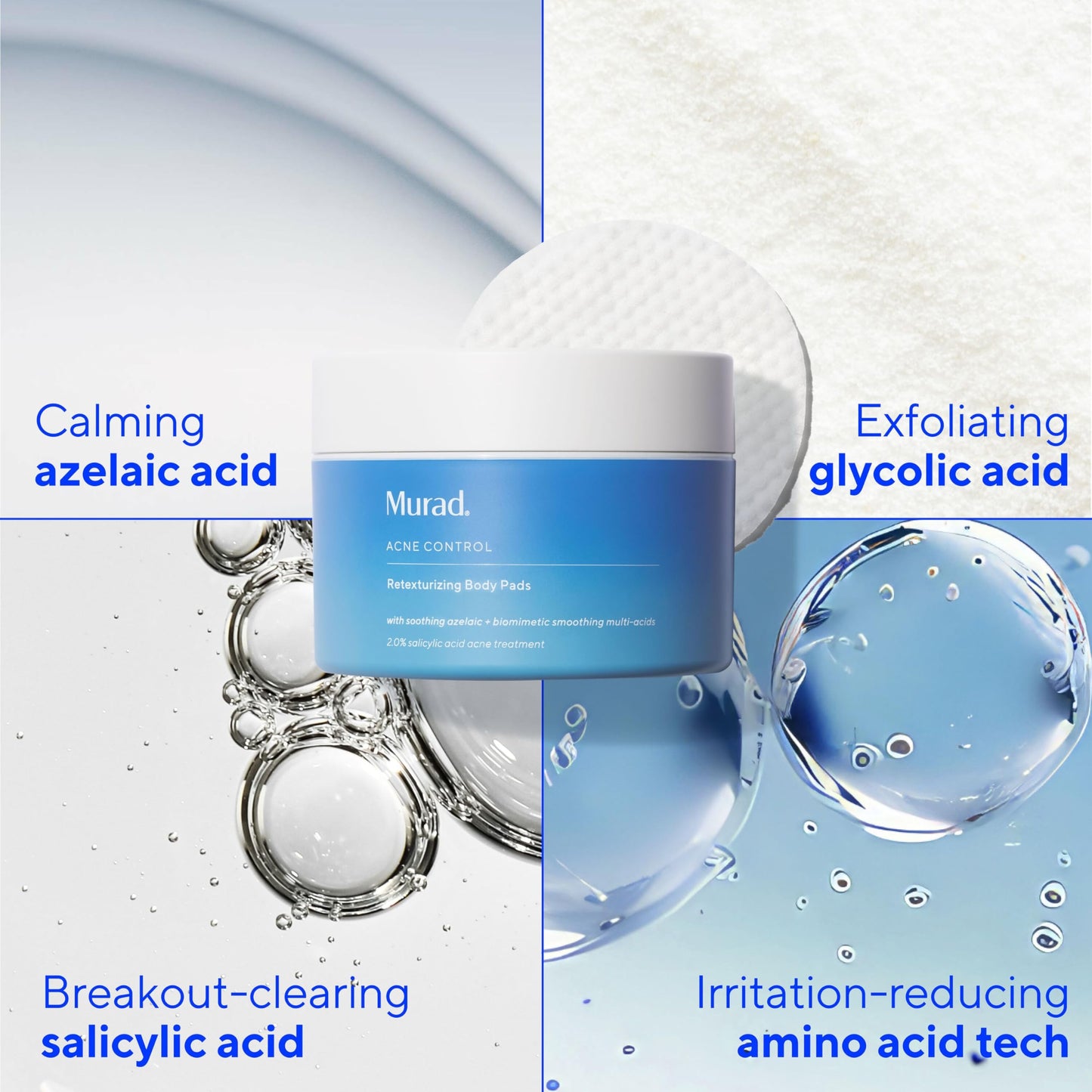 Murad Acne Body & Spot Correcting Combo - Retexturizing Body Pads and Rapid Dark Spot Correcting Serum for Clearing Breakouts and Hyperpigmentation, Set of 2