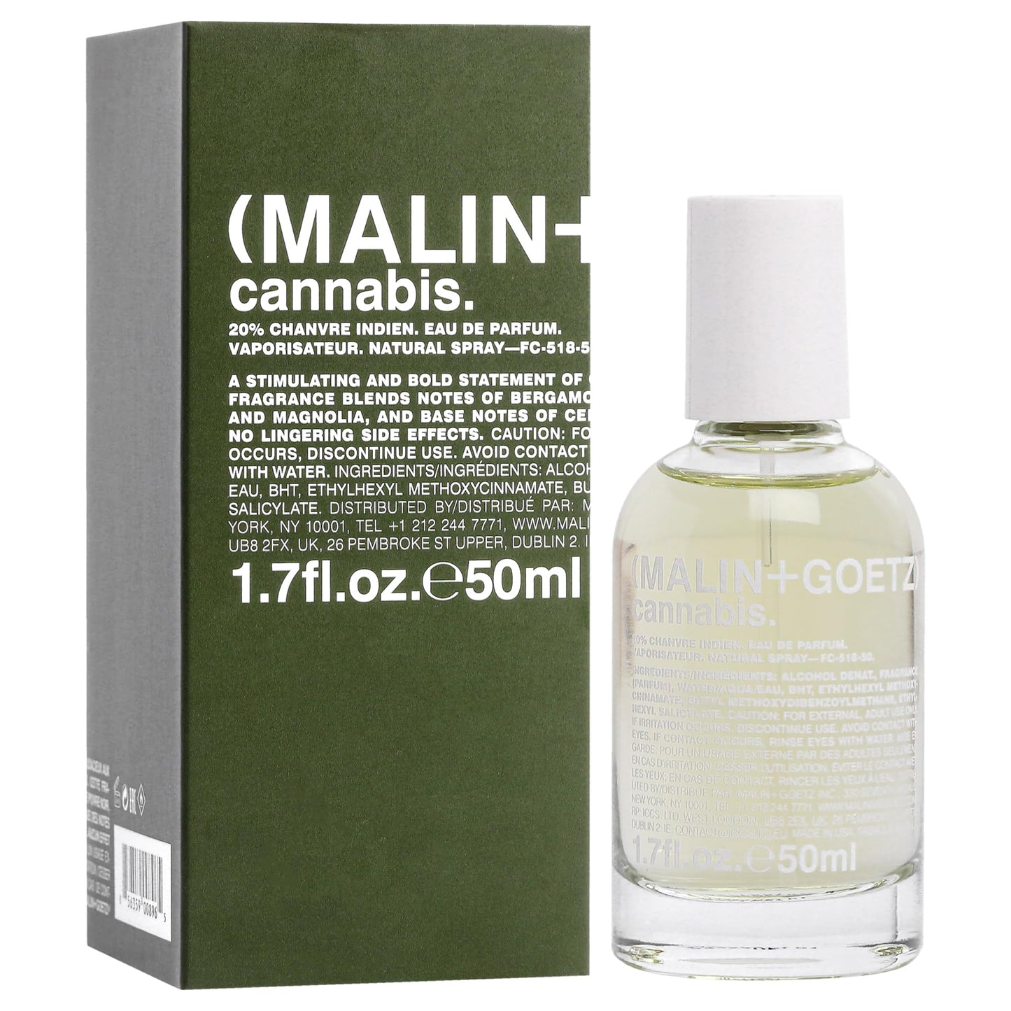 MALIN+GOETZ Cannabis Eau de Parfum, 1.7 Fl. Oz. | Unisex Perfume | Spicy Herbs, Woods & Patchouli Blend | Bold, Modern Scent | Vegan & Cruelty Free