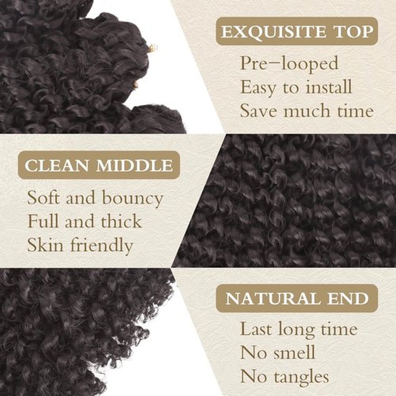 6 Packs of 8 Inch Short Passion Twist Crochet Hair Kinky Curly Braiding Hair for Black Women Crochet Braids with Curly Texture Hair Extensions (6 Packs, 8 Inch,4#)