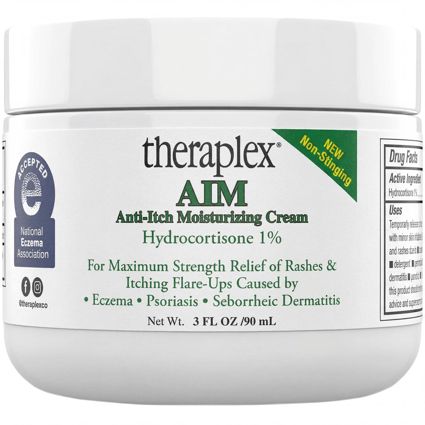 Theraplex AIM - Anti Itch Cream (2 oz) – 1% hydrocortisone for Itchy Skin Relief, moisturizing Cream for Eczema, Seborrheic Dermatitis. Safe for Kids. Relieves Itchy Skin with Maximum Strength.