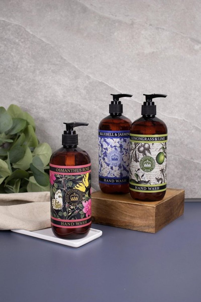 The English Soap Company Kew Gardens Luxury Hand and Body Wash, Refreshing Botanical Wash with a Rich Lather, Enriched with Soothing Aloe Vera and Vitamin E, Osmanthus Rose Scent 500ml