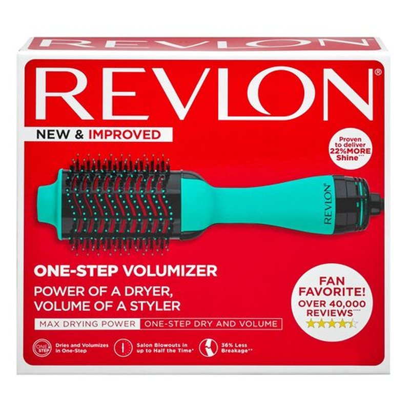 REVLON One Step Hair Dryer And Volumizer Hot Air Brush, Turquoise Volumizer, 1 Count