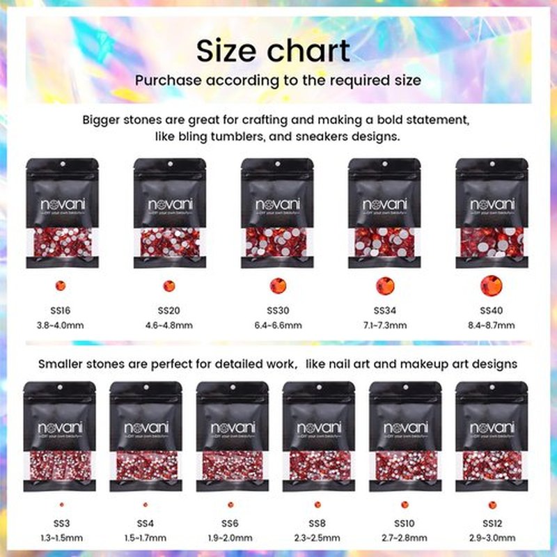 Novani Orange Rhinestones 1440pcs SS20 Glass Rhinestones Crystal Flatback Gemstones for Crafts Nails Makeup Bags and Shoes Decoration（SS20, Hyacinth）
