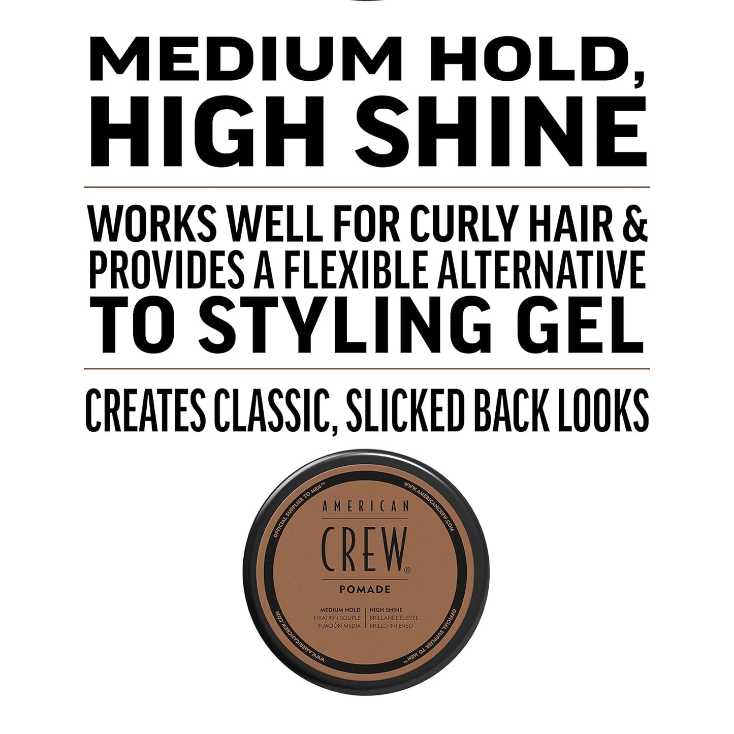 American Crew Men's Hair Pomade - Medium Hold, High Shine, Travel Size Duo Set