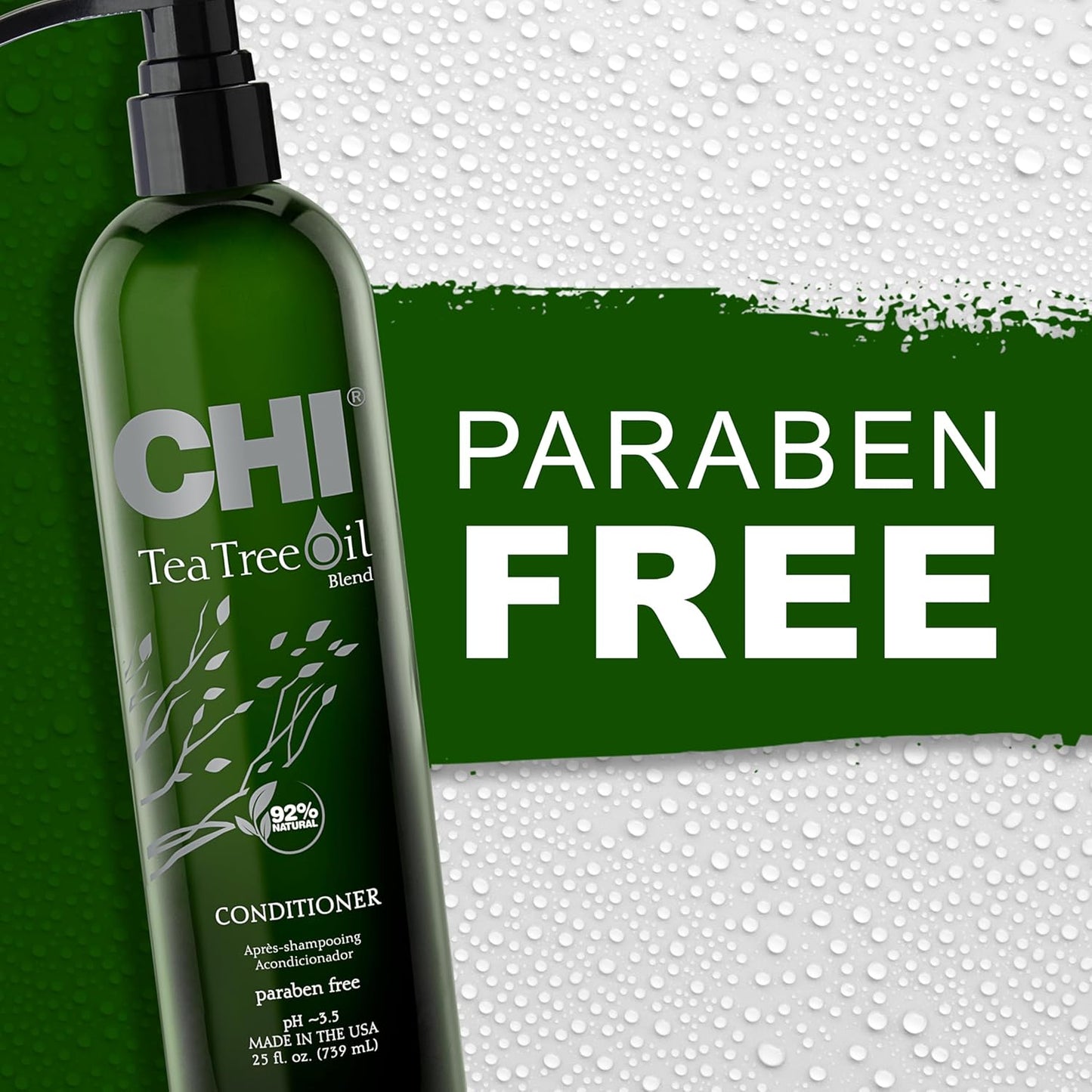CHI Tea Tree Oil Shampoo, Strengthening Shampoo For Gently Cleansing Hair & Removing Impurities, Sulfate, Paraben, & Cruelty-Free, 25 Oz